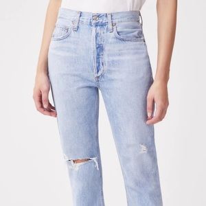 Agolde jeans. Riley High Rise Straight Crop in Shatter. Size 28.